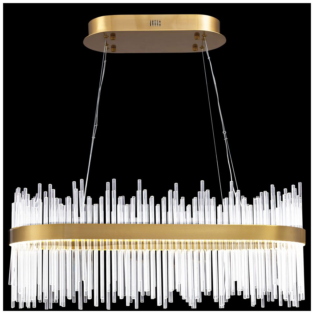 James R Moder 32" x 16" OVAL Contemporary Collection Gold LED Chandelier