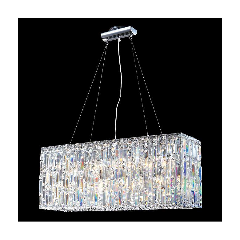Image 1 James R. Moder 33" Wide Silver Frame Modern Crystal Pendant Chandelier