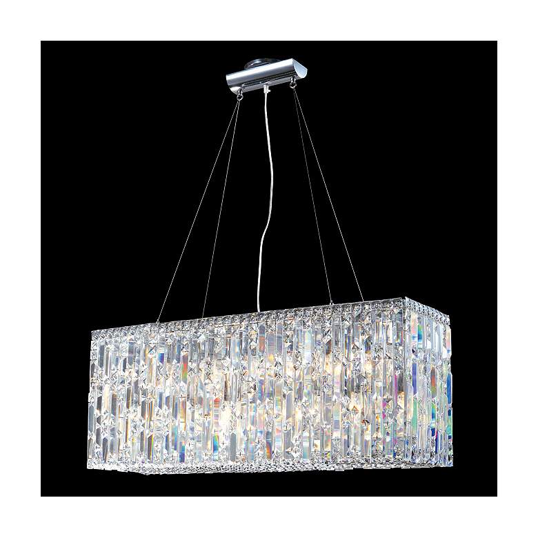 Image 1 James R. Moder 33 inch Wide Silver Frame Modern Crystal Pendant Chandelier