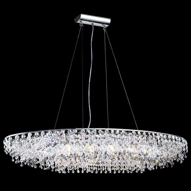 Image 1 James R. Moder 40 inch Wide Continental Oval Crystal Chandelier
