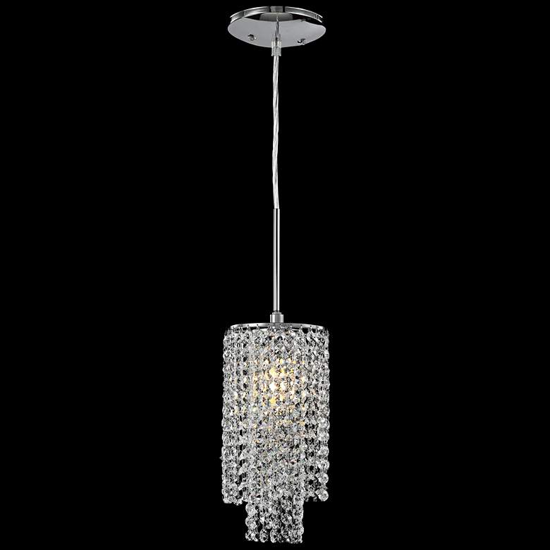 Image 1 James R. Moder 6" Wide Silver and Imperial Crystal Mini Pendant Light