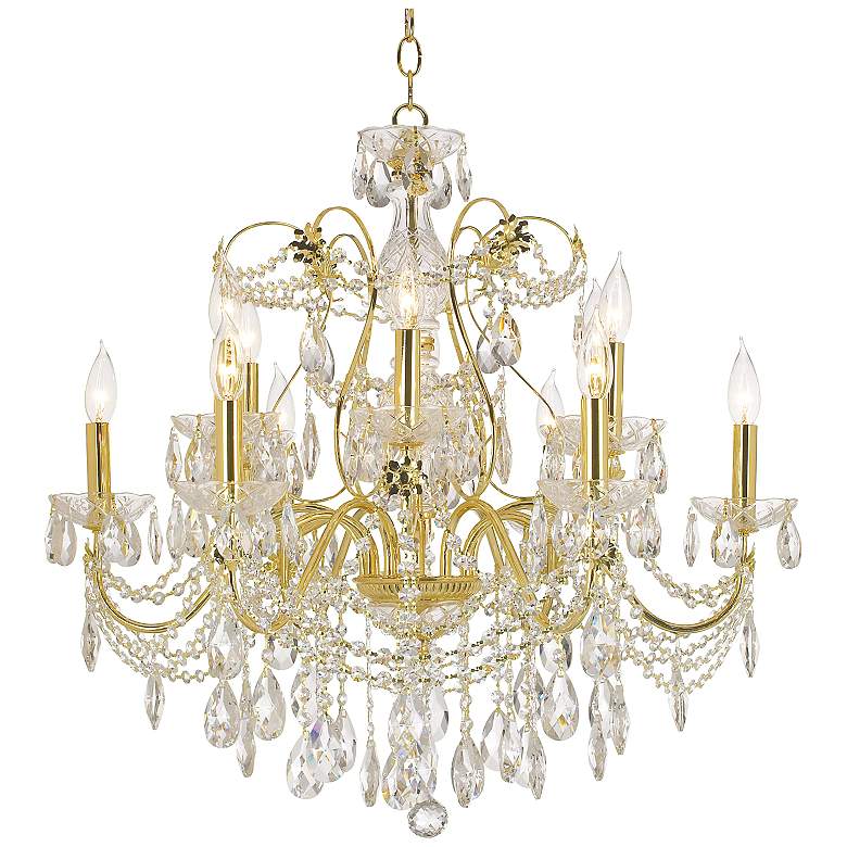 Image 3 James R. Moder Belle Wave 28 inch Wide 12-Light Crystal Chandelier