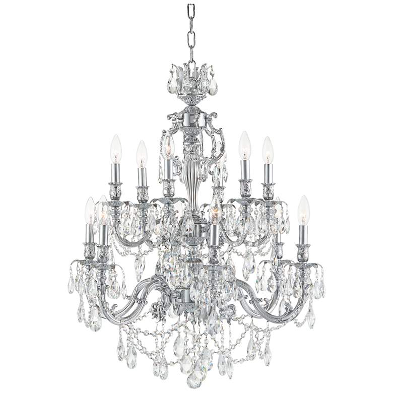 Image 2 James R. Moder Brindisi 28 inch Wide Silver 12-Light Chandelier