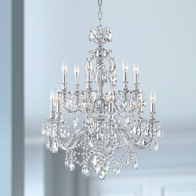 Image 1 James R. Moder Brindisi 28" Wide Silver 12-Light Chandelier