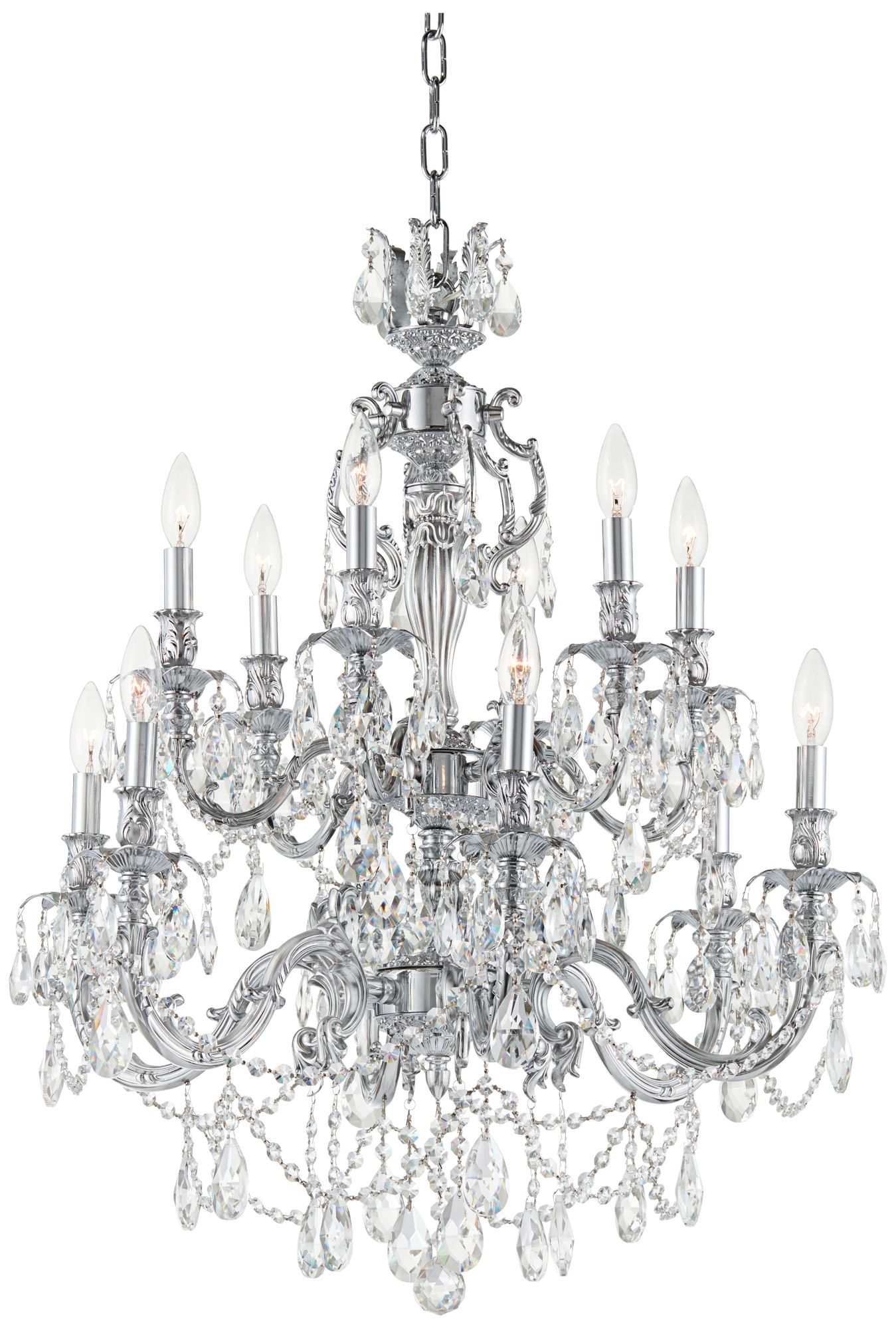 James R. Moder Brindisi 28" Wide Silver 12-Light Chandelier