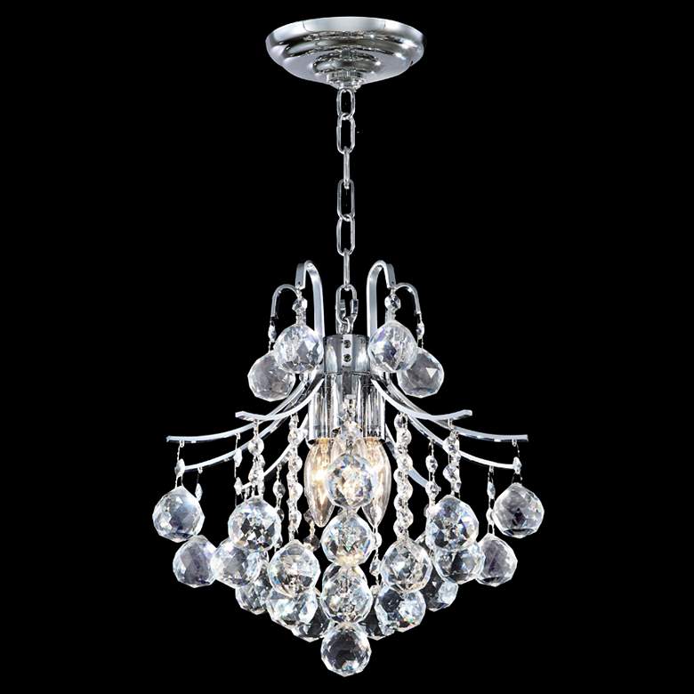 Image 1 James R. Moder Cascade 12 inch Wide Silver and Crystal Mini Chandelier
