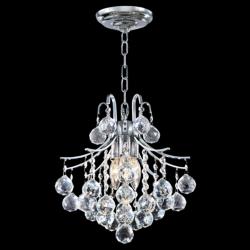James R. Moder Cascade 12&quot; Wide Silver and Crystal Mini Chandelier