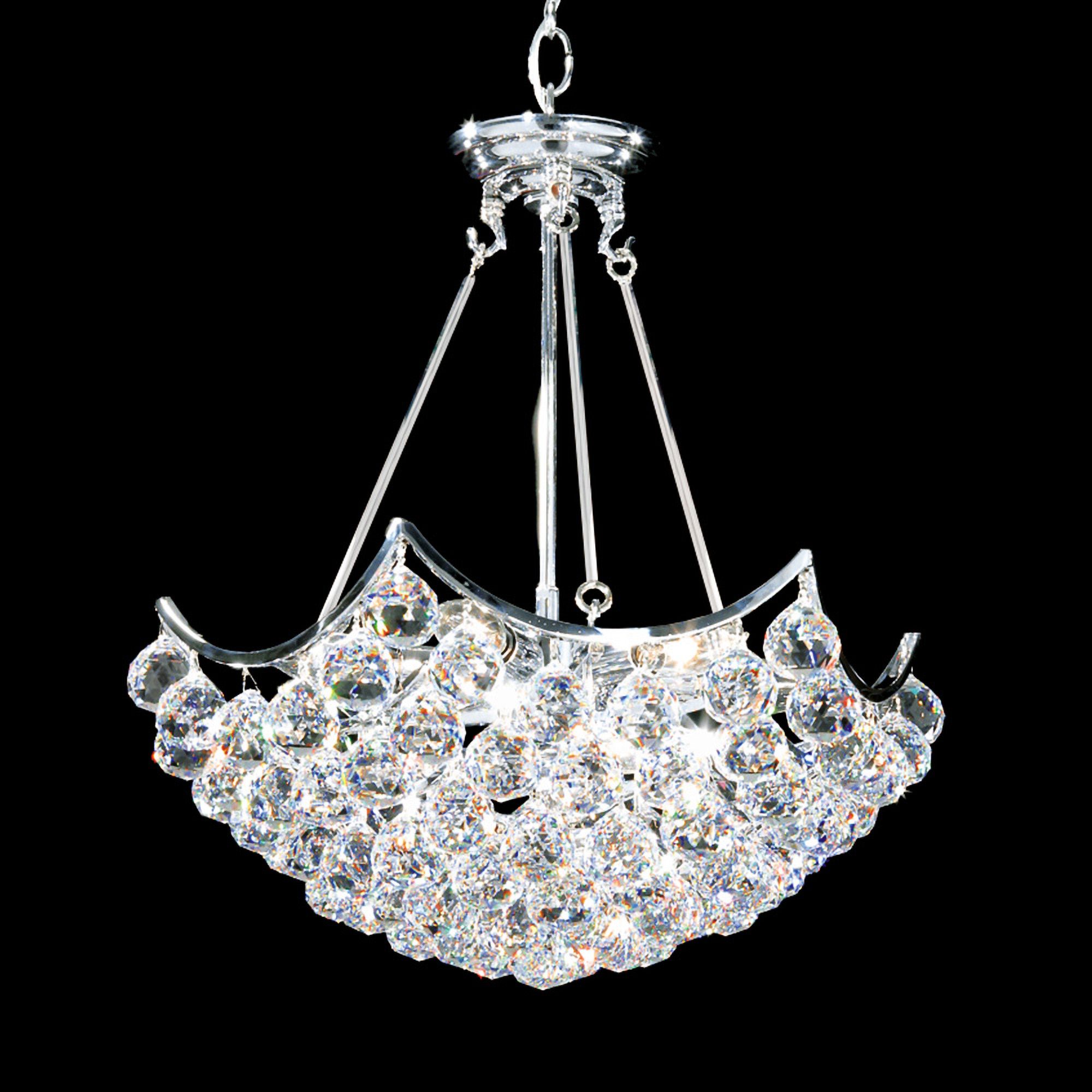 James R. Moder Cascade 19"W Silver Crystal Dining Chandelier
