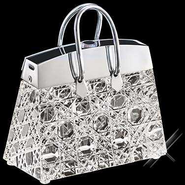 James R. Moder Contemporary Silver Crystal LED Table Lamp