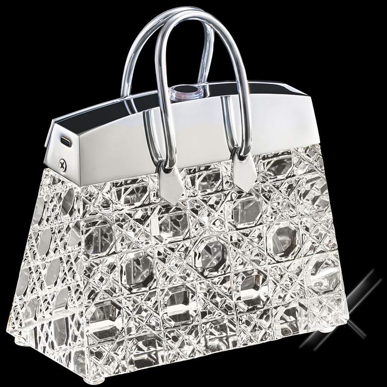 Image 1 James R. Moder Contemporary Silver Crystal LED Table Lamp