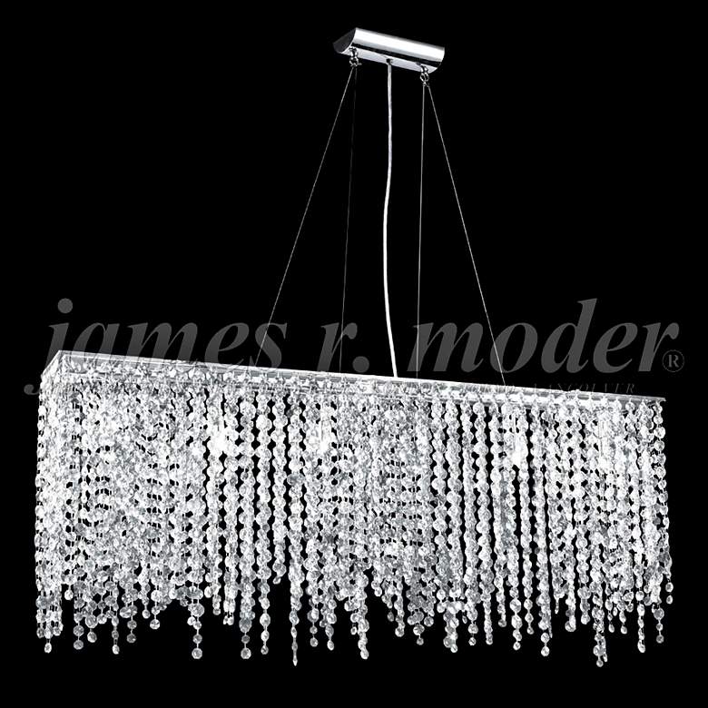 Image 1 James R. Moder Continental 48" Wide Island Light Crystal Chandelier
