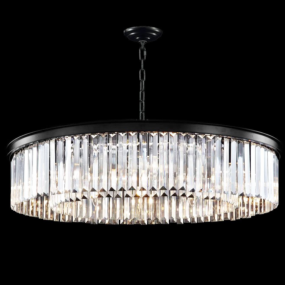James R Moder Crystal Chandelier Contemporary Europa Collection Black Collection