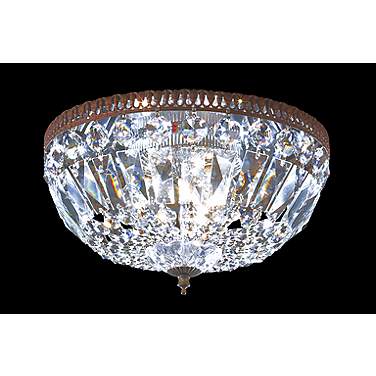 James R. Moder Empire 12" Traditional Bronze and Crystal Ceiling Light