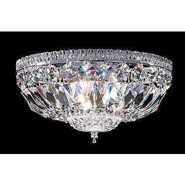 James R. Moder Empire 12" Traditional Chrome and Crystal Ceiling Light