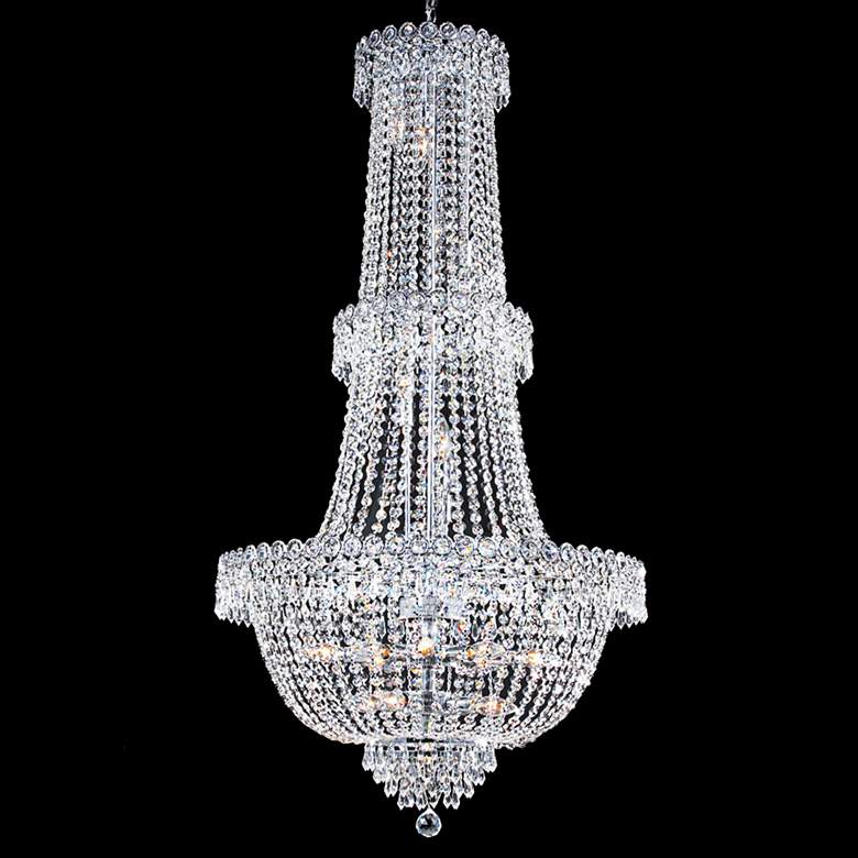 Image 1 James R. Moder Empire 28 inch Wide Silver Crystal Entry Chandelier