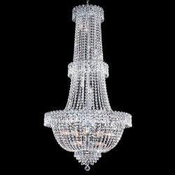 James R. Moder Empire 28&quot; Wide Silver Crystal Entry Chandelier