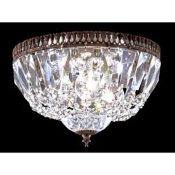 James R. Moder Empire 9" Wide Bronze and Crystal Ceiling Fixture