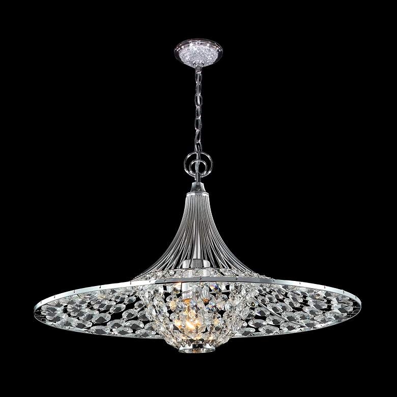 Image 1 James R. Moder Excelsior Chrome 17" Wide Crystal Chandelier