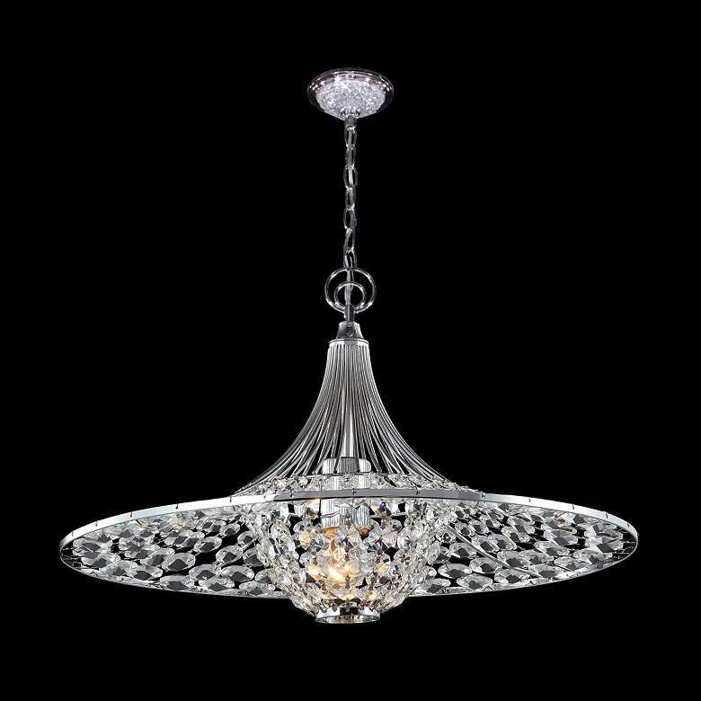 Image 1 James R. Moder Excelsior Chrome 17 inch Wide Crystal Chandelier