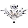James R. Moder Florale 21" Wide Chrome and Crystal Ceiling Light