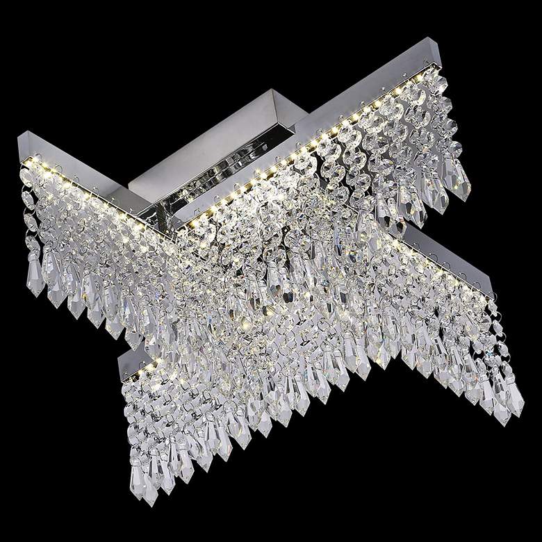 Image 1 James R. Moder Galaxy 17"W Silver LED Crystal Ceiling Light