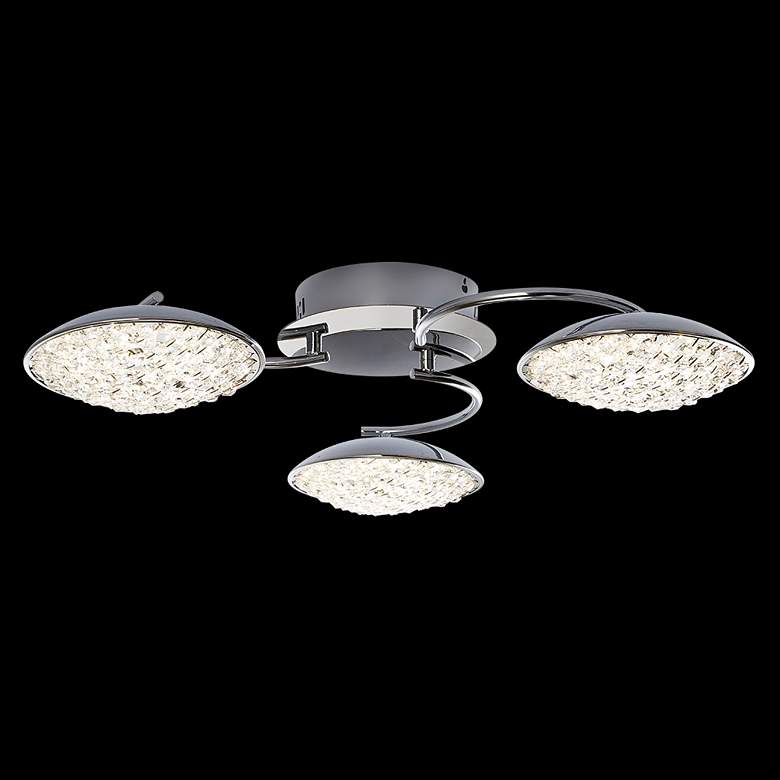 Image 1 James R. Moder Galaxy 24"W Silver LED Crystal Ceiling Light