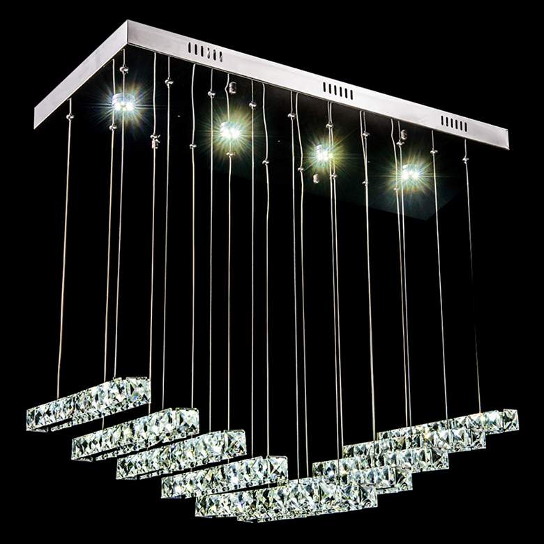 Image 1 James R. Moder Galaxy 29"W Silver LED Crystal Pendant Light