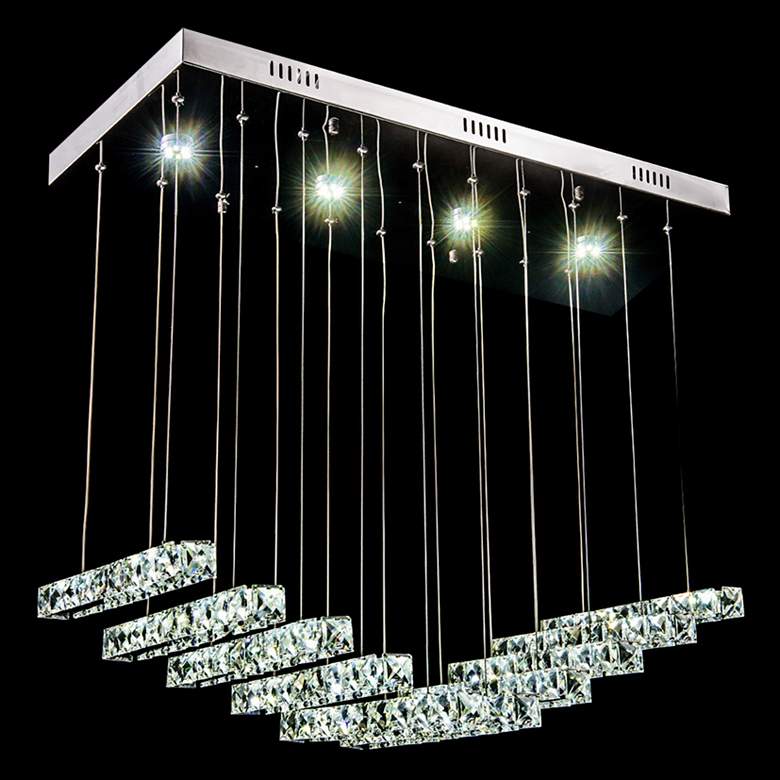 Image 1 James R. Moder Galaxy 29 inchW Silver LED Crystal Pendant Light