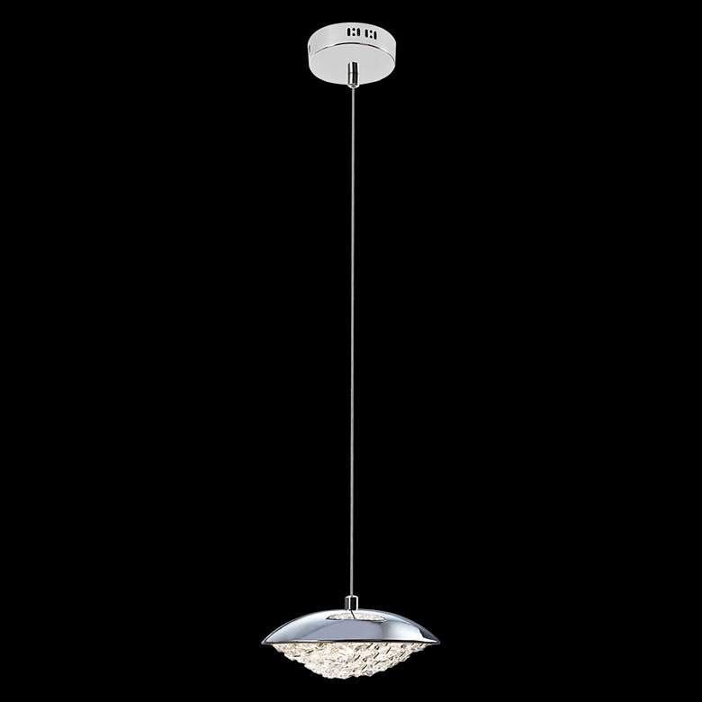 Image 1 James R. Moder Galaxy 7"W Silver LED Crystal Mini Pendant