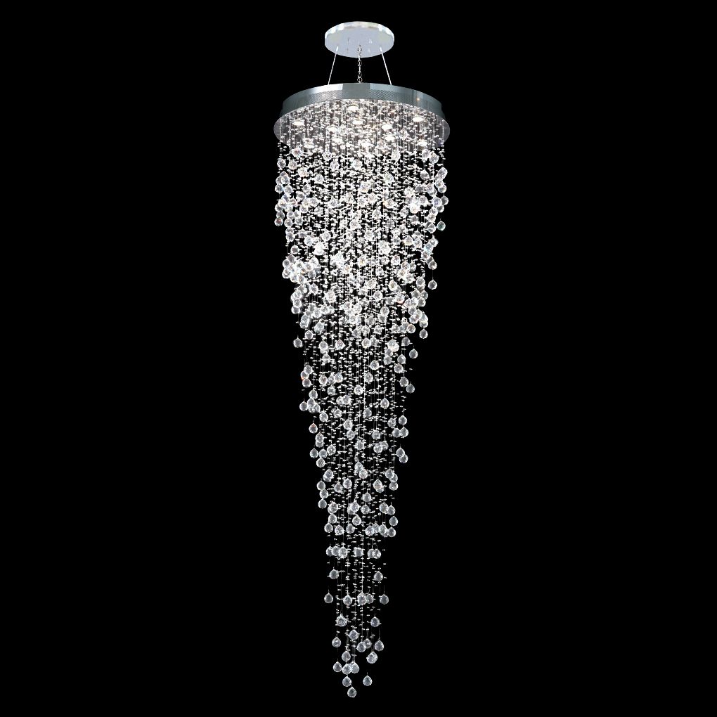 round crystal pendant light