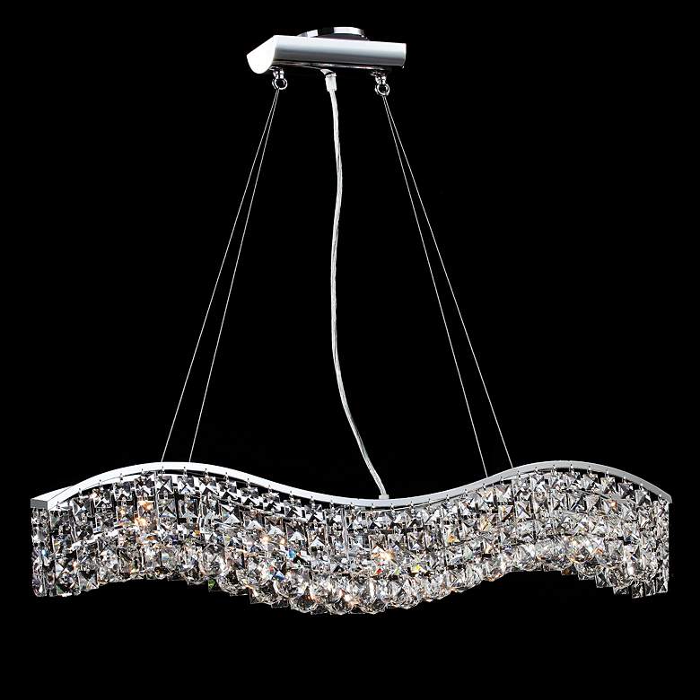 Image 1 James R. Moder Impact Wave 36 inch Wide Imperial Crystal Pendant