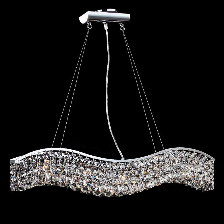 Image 1 James R. Moder Impact Wave 36" Wide Imperial Crystal Pendant