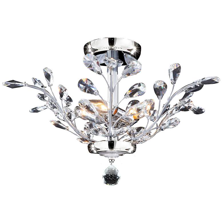Image 1 James R. Moder Regailia 21" Wide Chrome and Crystal Ceiling Light