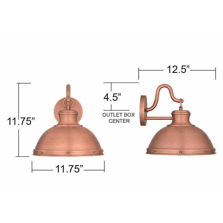 Image 6 Jameson 11 3/4 inch High Aged Copper Outdoor Wall Light more views