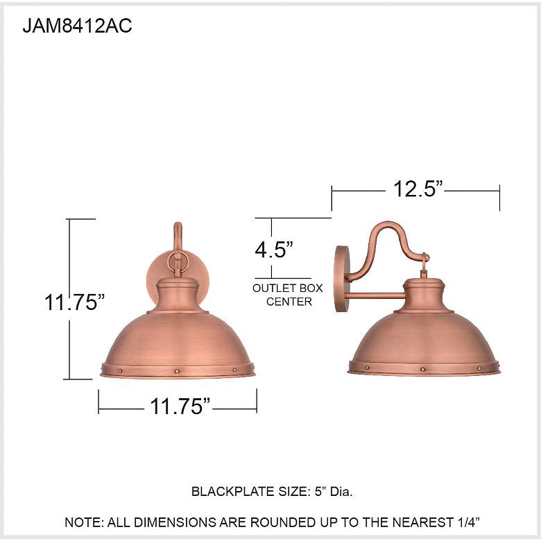Image 7 Jameson 11 3/4" High Aged Copper Outdoor Wall Light more views