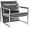 Jameson Gray Faux Leather and Stainless Steel Armchair