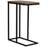2_Jamestown C-Shaped Side End Table Ashwood Rustic Wood Grain and Black Metal