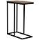 Jamestown C-Shaped Side End Table Ashwood Rustic Wood Grain and Black Metal