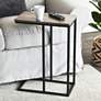 1_Jamestown C-Shaped Side End Table Ashwood Rustic Wood Grain and Black Metal