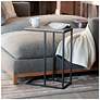 3_Jamestown C-Shaped Side End Table Ashwood Rustic Wood Grain and Black Metal more views