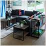 6_Jamestown C-Shaped Side End Table Ashwood Rustic Wood Grain and Black Metal more views