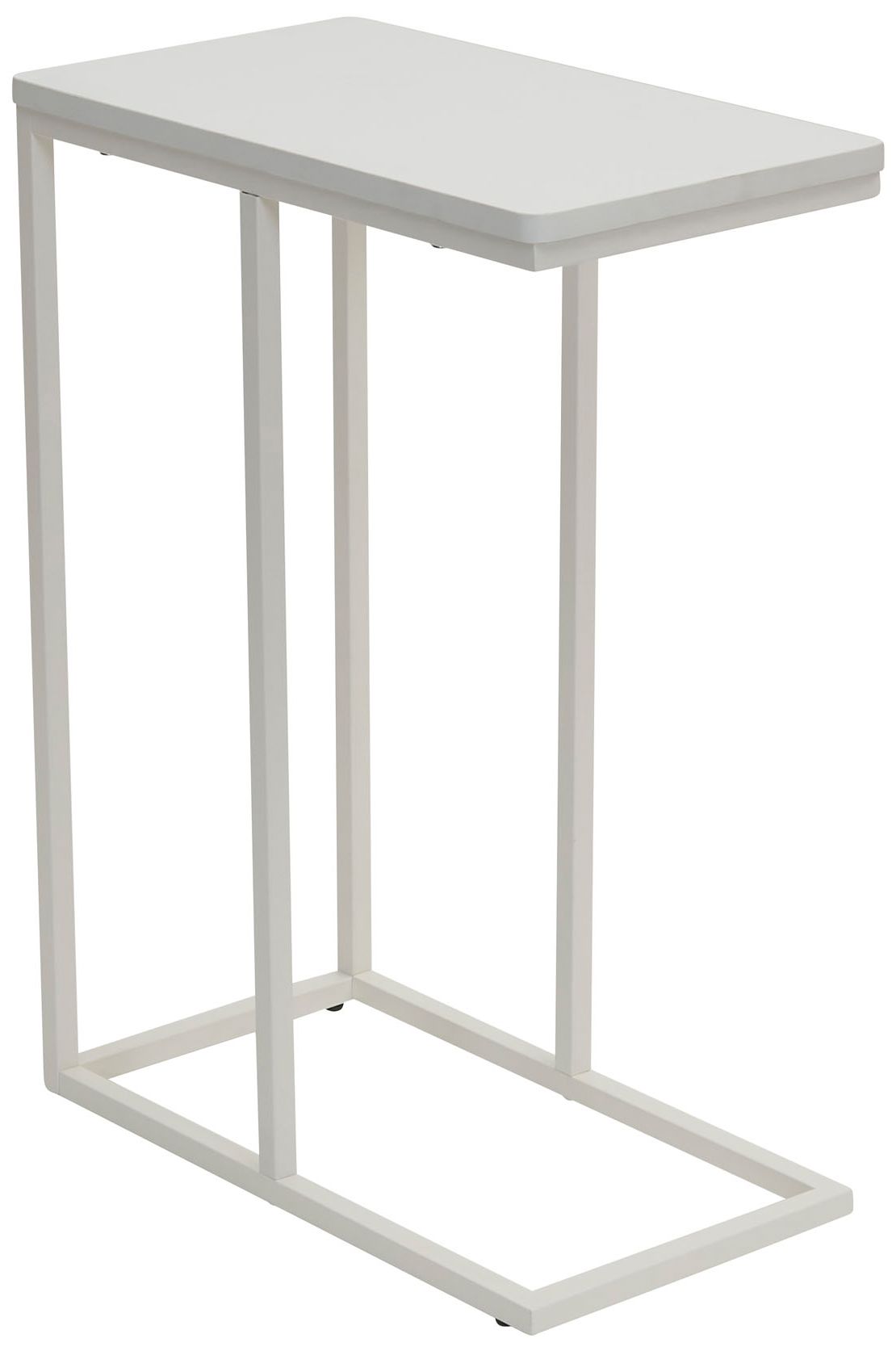Image 2 Jamestown C-Shaped Side End Table Scandinavian White and White Metal
