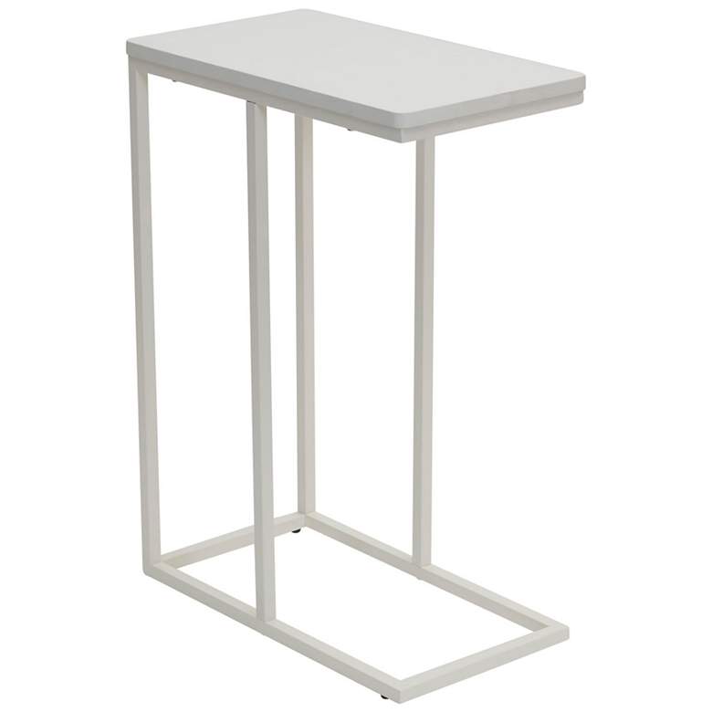 Image 2 Jamestown C-Shaped Side End Table Scandinavian White and White Metal