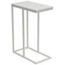 2_Jamestown C-Shaped Side End Table Scandinavian White and White Metal