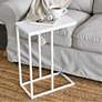 1_Jamestown C-Shaped Side End Table Scandinavian White and White Metal