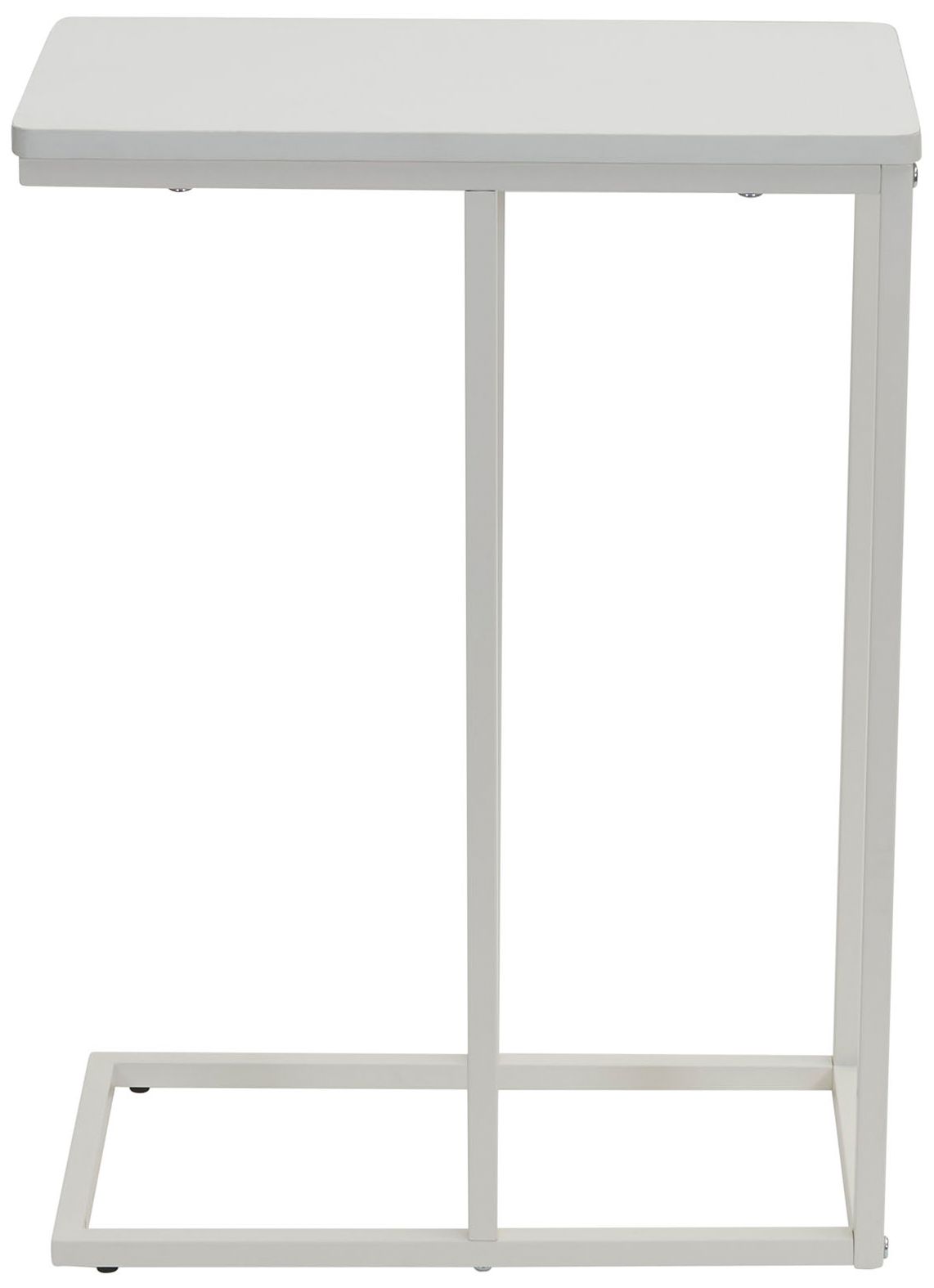 Image 6 Jamestown C-Shaped Side End Table Scandinavian White and White Metal more views
