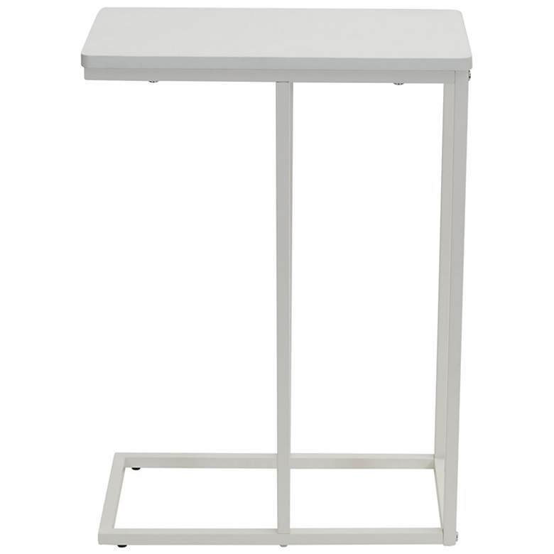 Image 6 Jamestown C-Shaped Side End Table Scandinavian White and White Metal more views