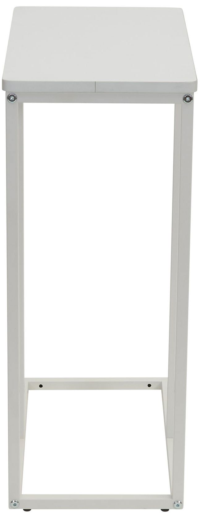 Jamestown C-Shaped Side End Table Scandinavian White and White Metal