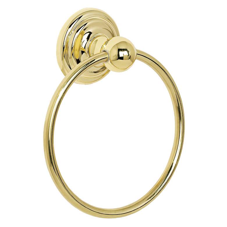 Image 1 Jamestown Collection 6 inch Diameter Towel Ring Polished Brass