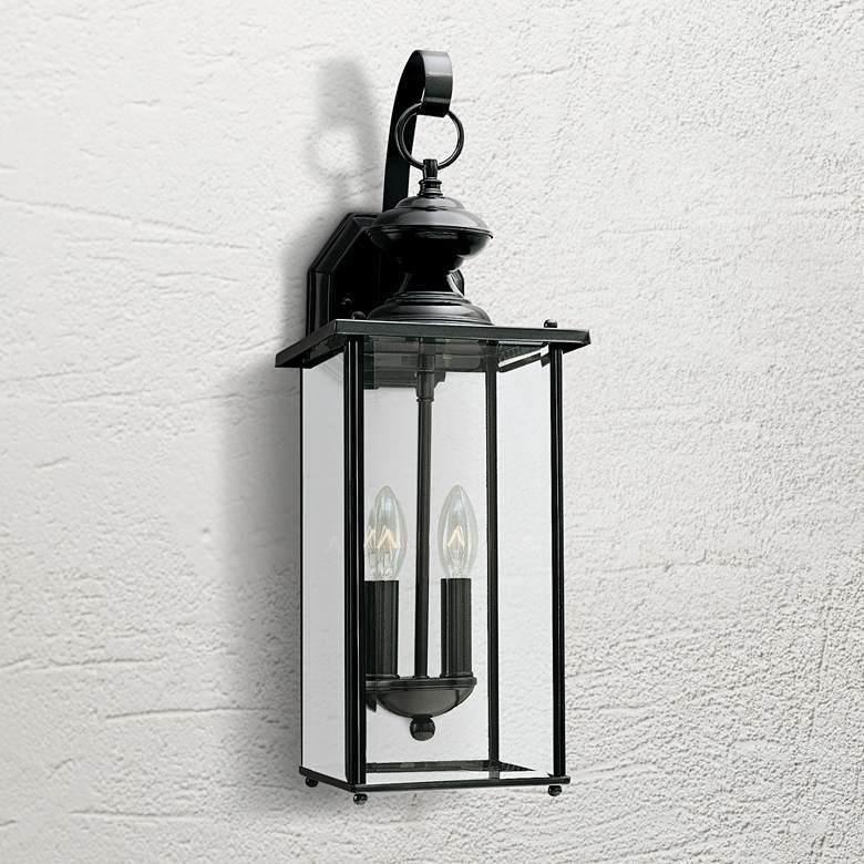 Image 1 Jamestowne 20 1/4" High Black 2-Light LED Outdoor Wall Light